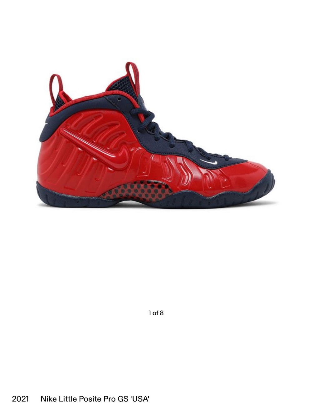 Nike Kids Red and Navy Foamposite Sneakers